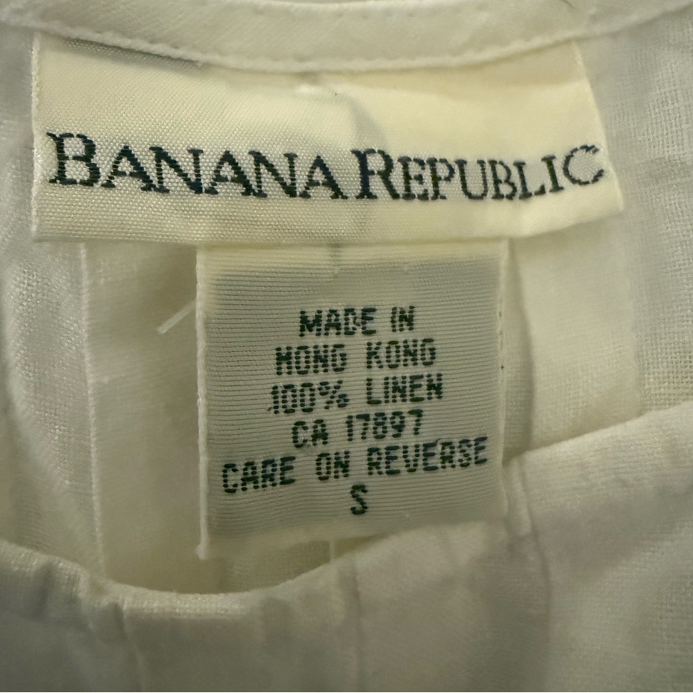 Banana Republic 100% Linen White Sleeveless Dress. Used. Small. - Picture 6 of 8